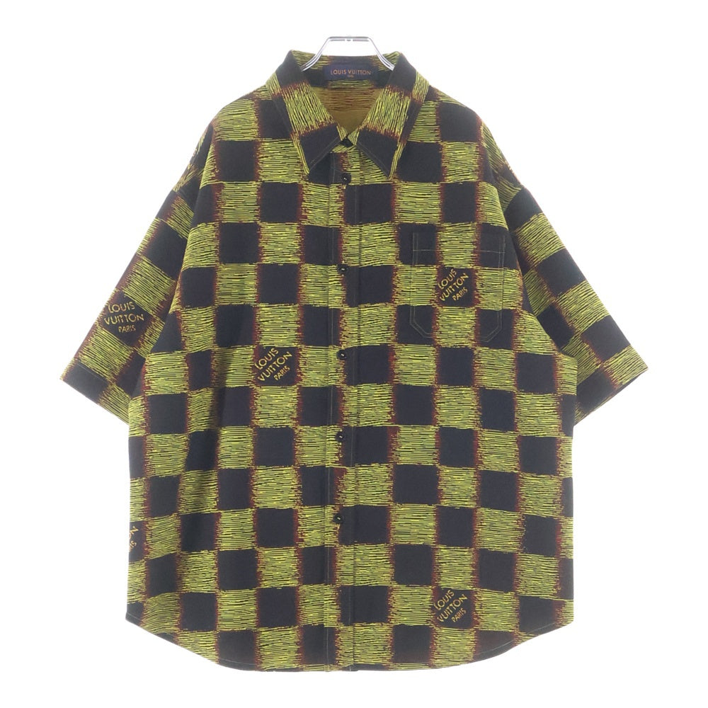 LOUIS VUITTON(ルイヴィトン) 24SS Damier Rush S/S Shirt RM241M FVD HQS15W ダミエ ラッシュ 半袖シャツ イエロー/ブラック