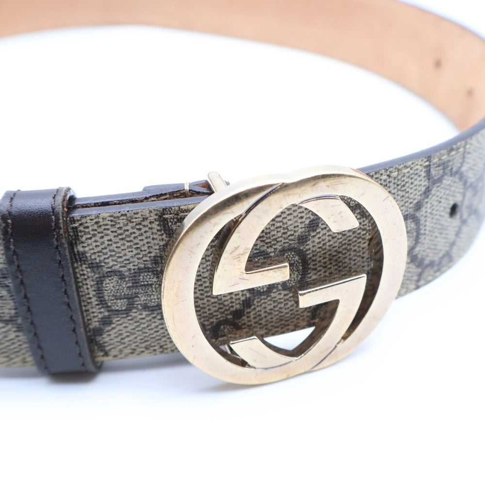 GUCCI(グッチ) GGバックル 総柄ベルト 370543 ベージュ レディース