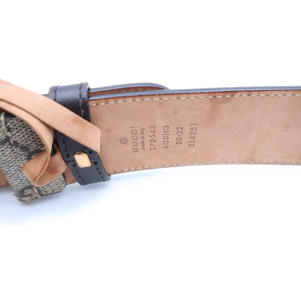 GUCCI(グッチ) GGバックル 総柄ベルト 370543 ベージュ レディース