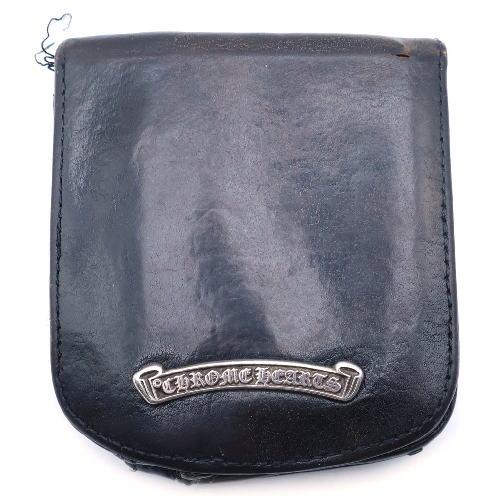 CHROME HEARTS(クロムハーツ) TAXI タクシー スクロールラベル レザーコインケース ウォレット ブラック