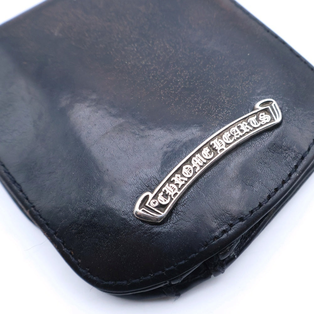 CHROME HEARTS(クロムハーツ) TAXI タクシー スクロールラベル レザーコインケース ウォレット ブラック