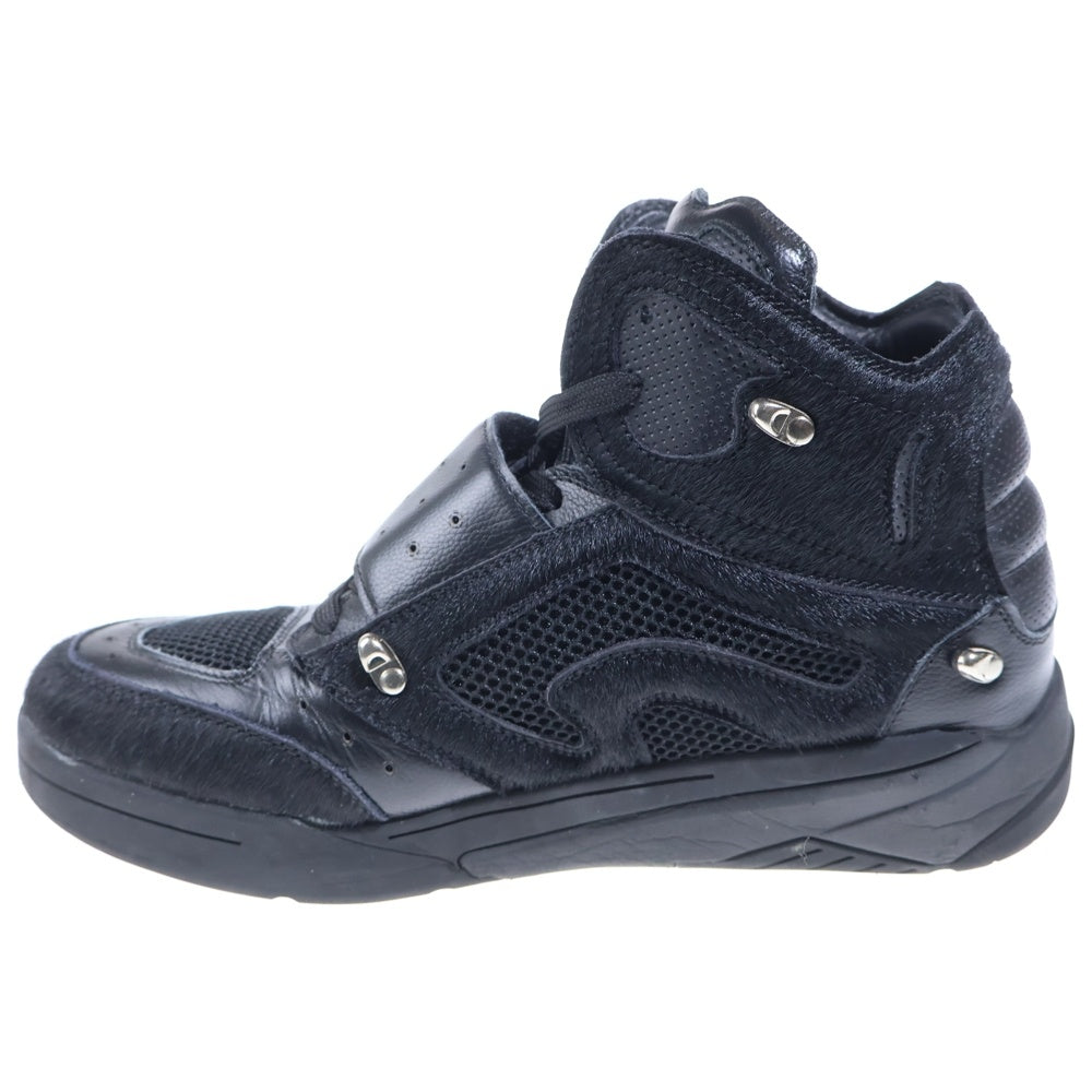 RACER WORLD WIDE(レーサーワールドワイド) Pony Vibram 2010 ハラコ切替 ベルクロハイカットスニーカー ブラック