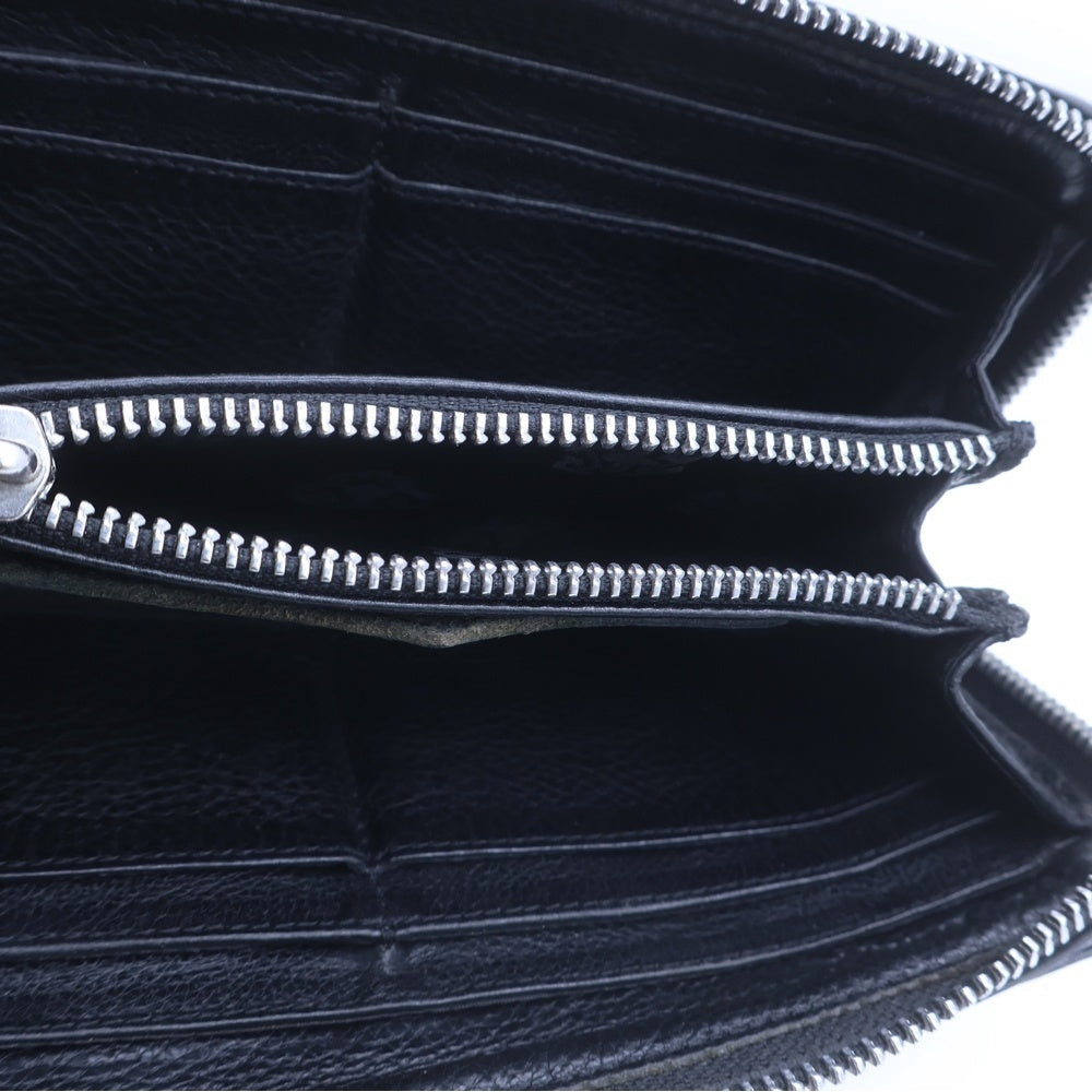 CHROME HEARTS(クロムハーツ) REC F ZIP 3セメタリー クロスパッチ ラウンドファスナーウォレット 長財布 ブラック