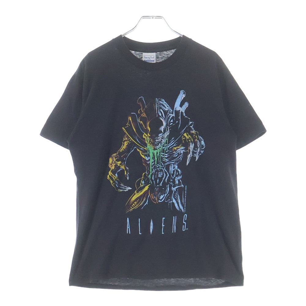 VINTAGE(ヴィンテージ) 80s ALIEN IN SPACE NO ONE 両面プリントTシャツ 半袖カットソー ブラック