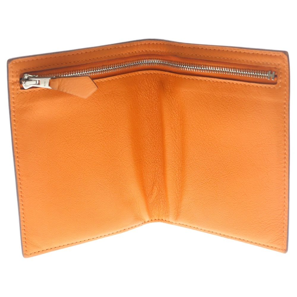 HERMES(エルメス) ジップザップ コンパクトウォレット オレンジ □L刻印 レディース