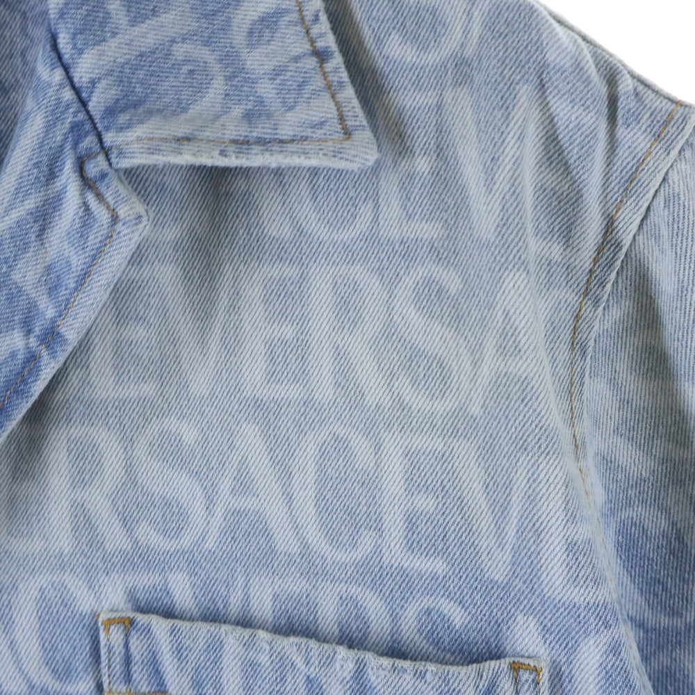 VERSACE(ヴェルサーチ) バロッコシー柄 オールオーバー デニムシャツ インディゴ 1007836