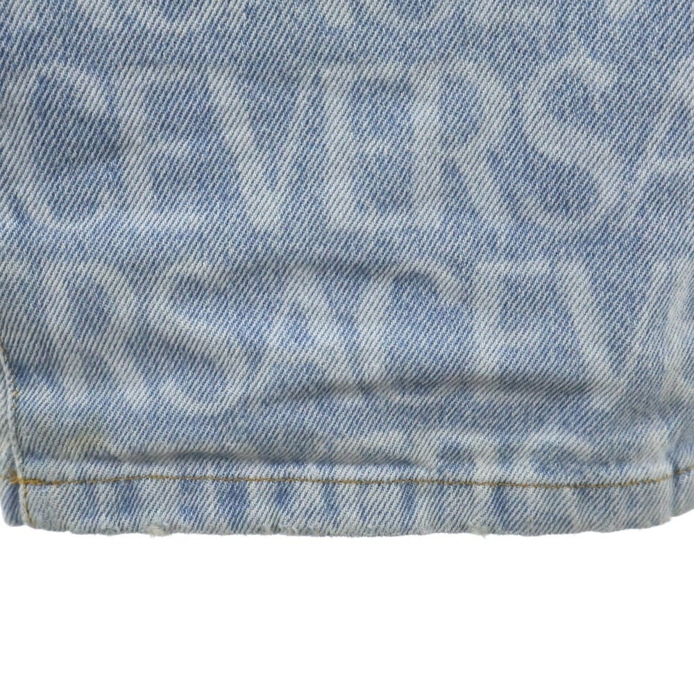 VERSACE(ヴェルサーチ) 総柄デニム ストレートパンツ インディゴ 1007837