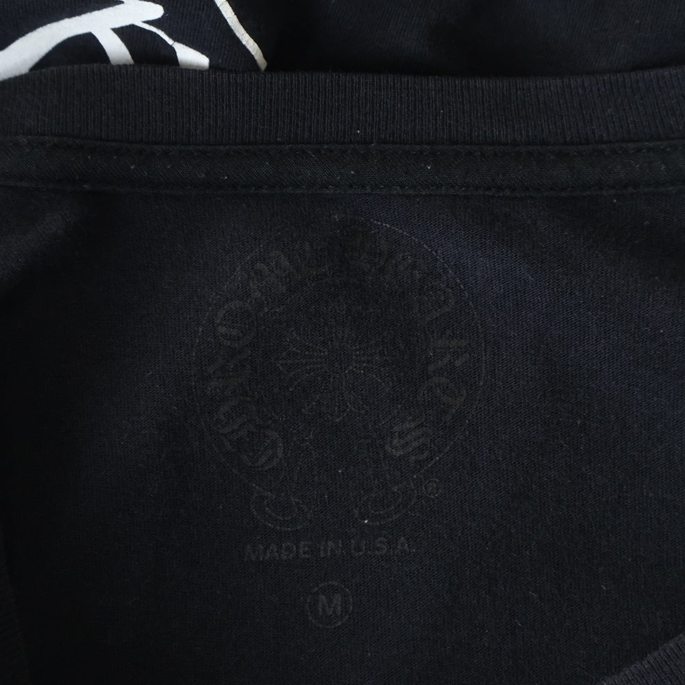 CHROME HEARTS(クロムハーツ) Horseshoe Fuck You L/S Tee ホースシュー ファックユー 袖フローラルプリント長袖Tシャツ ブラック