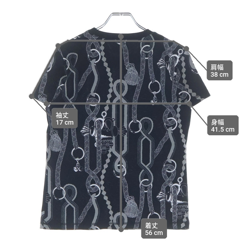 HERMES(エルメス) パルフロワ リミックス プリント Tシャツ ブラック 5H4628DS レディース
