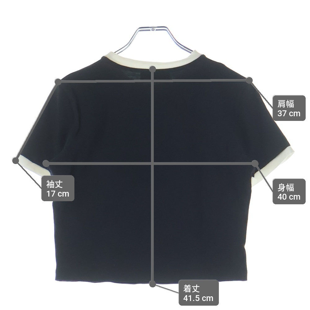 miumiu(ミュウミュウ) 刺繍ロゴ入り コットンジャージー Tシャツ ブラック MJN522 S000 14EL レディース