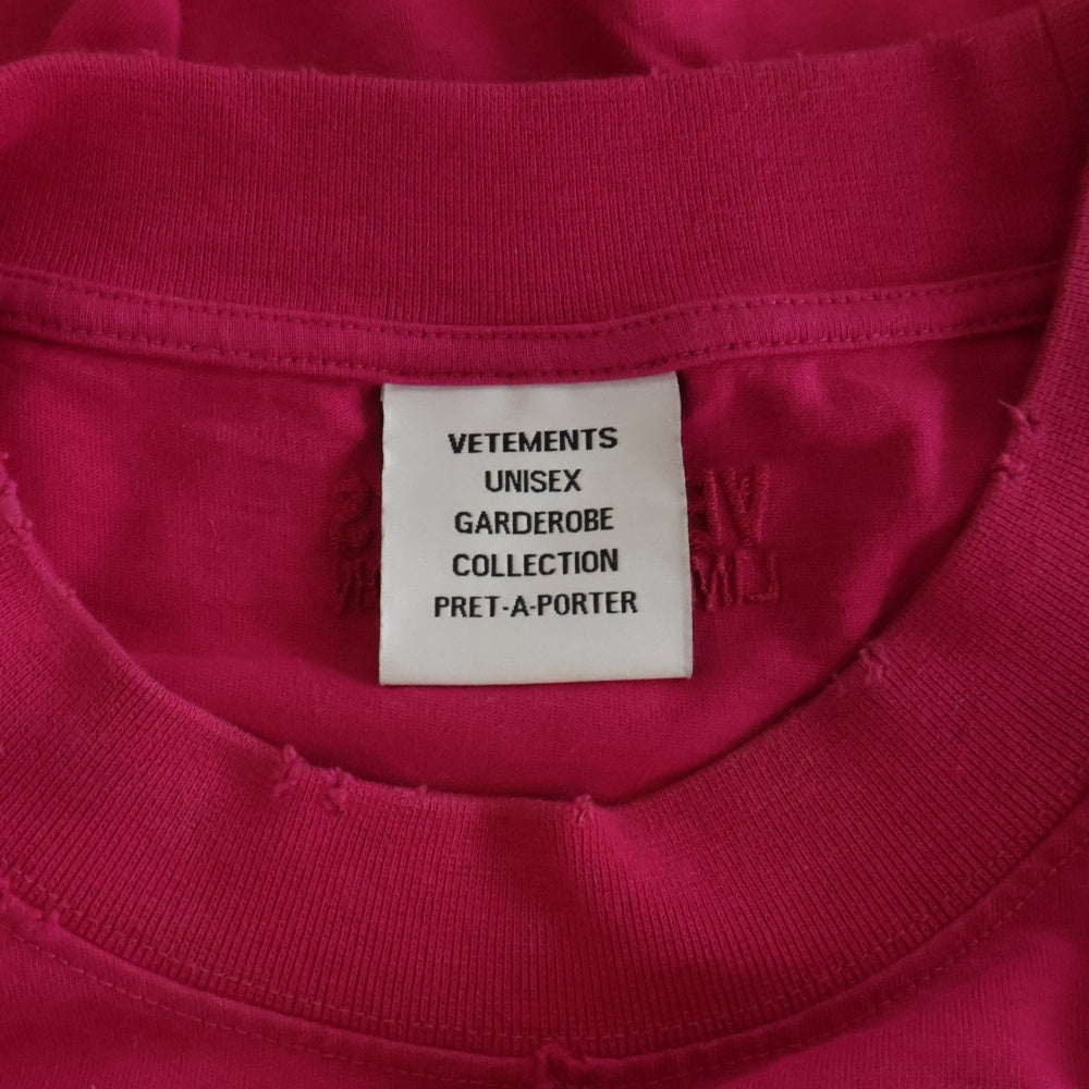 VETEMENTS(ヴェトモン) Jesus Loves You T-shirt ジーザスラブズユーTシャツ ピンク UE63TR400P