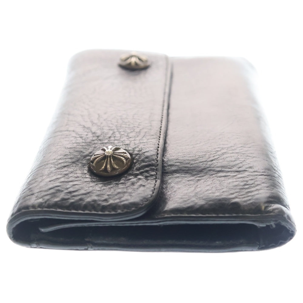 CHROME HEARTS(クロムハーツ) WAVE ウェーブ レザーウォレット 財布 ブラック ※ダガージップ欠損