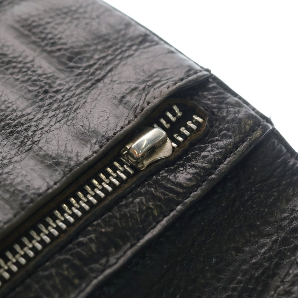 CHROME HEARTS(クロムハーツ) WAVE ウェーブ レザーウォレット 財布 ブラック ※ダガージップ欠損