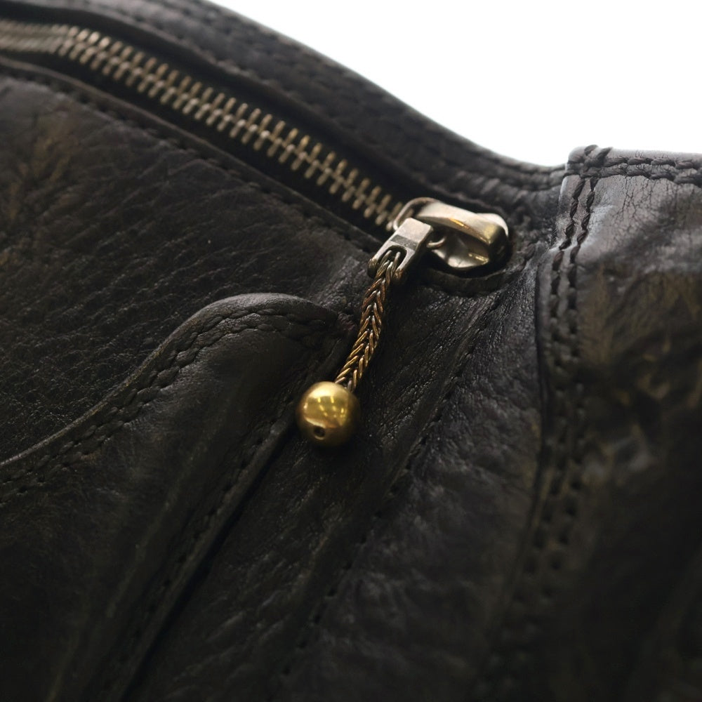 CHROME HEARTS(クロムハーツ) 3FOLD 3フォールド クロスボールボタン クロスパッチ レザーウォレット 財布 ブラック