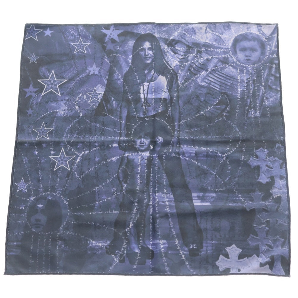 CHROME HEARTS(クロムハーツ) ロゴプリント 総柄アイウェアクロス 眼鏡拭き ブルー