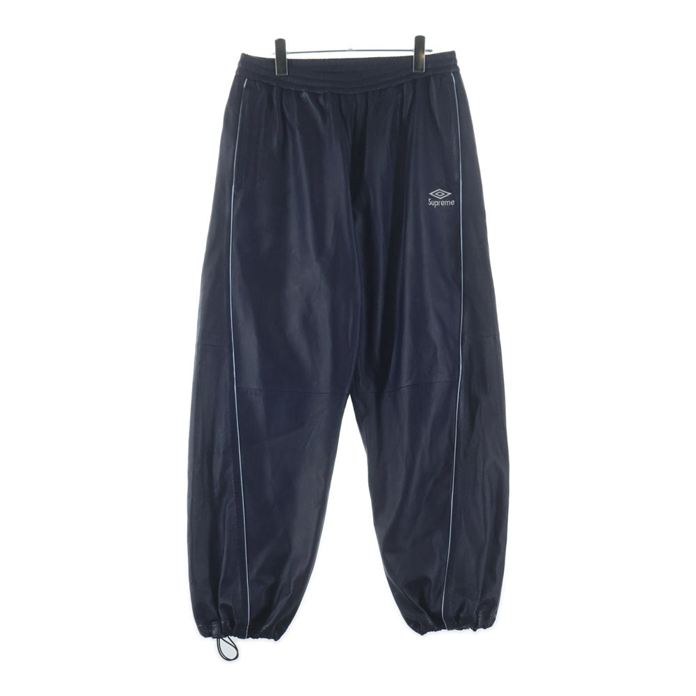 SUPREME シュプリーム 25AW ×UMBRO Leather Track Pant ×アンブロ ロゴ刺繍レザートラックロングパンツ ネイビー SUPREME(シュプリーム) 25AW ×UMBRO Leather Track Pant ×アンブロ