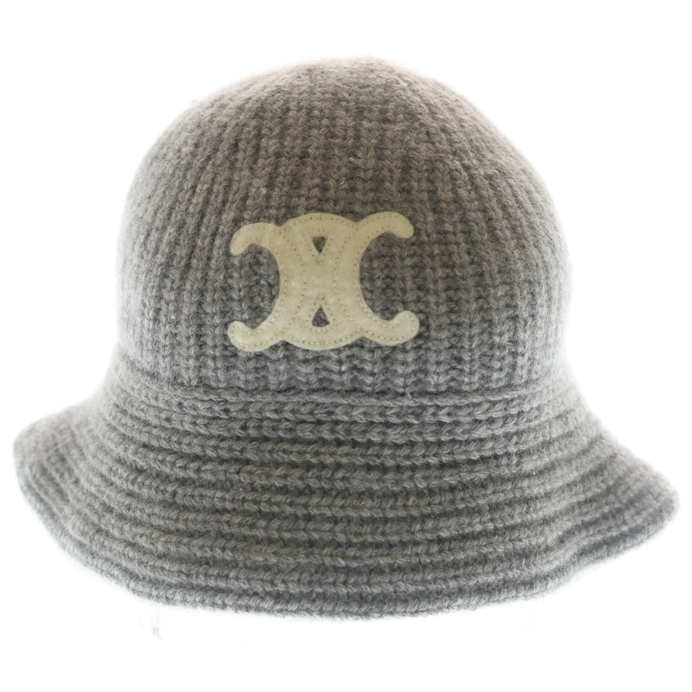 CELINE(セリーヌ) Triomphe Cloche Beanie 2A80T384D.09GM トリオンフ クロシェハット カシミアビーニー グレー レディース