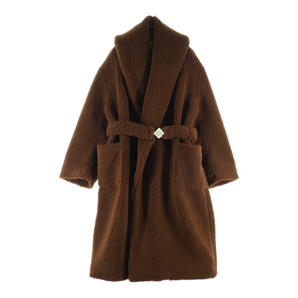 CASABLANCA(カサブランカ) 23AW Recycled Polyester Shearling Robe MF23-OT-005-02 ポリエステル ベルト付きボアコート ブラウン