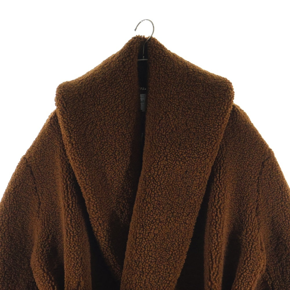 CASABLANCA(カサブランカ) 23AW Recycled Polyester Shearling Robe MF23-OT-005-02 ポリエステル ベルト付きボアコート ブラウン
