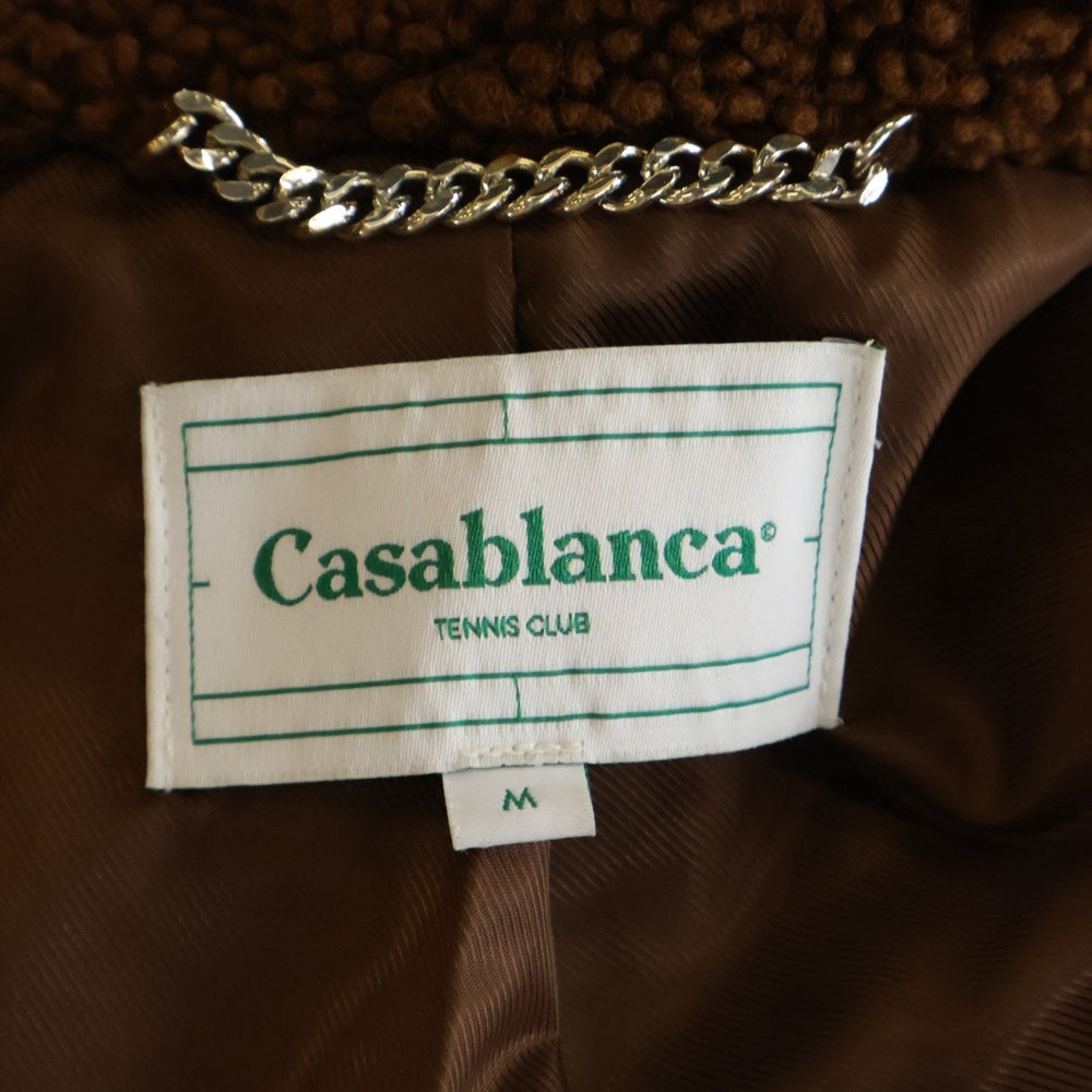 CASABLANCA(カサブランカ) 23AW Recycled Polyester Shearling Robe MF23-OT-005-02 ポリエステル ベルト付きボアコート ブラウン