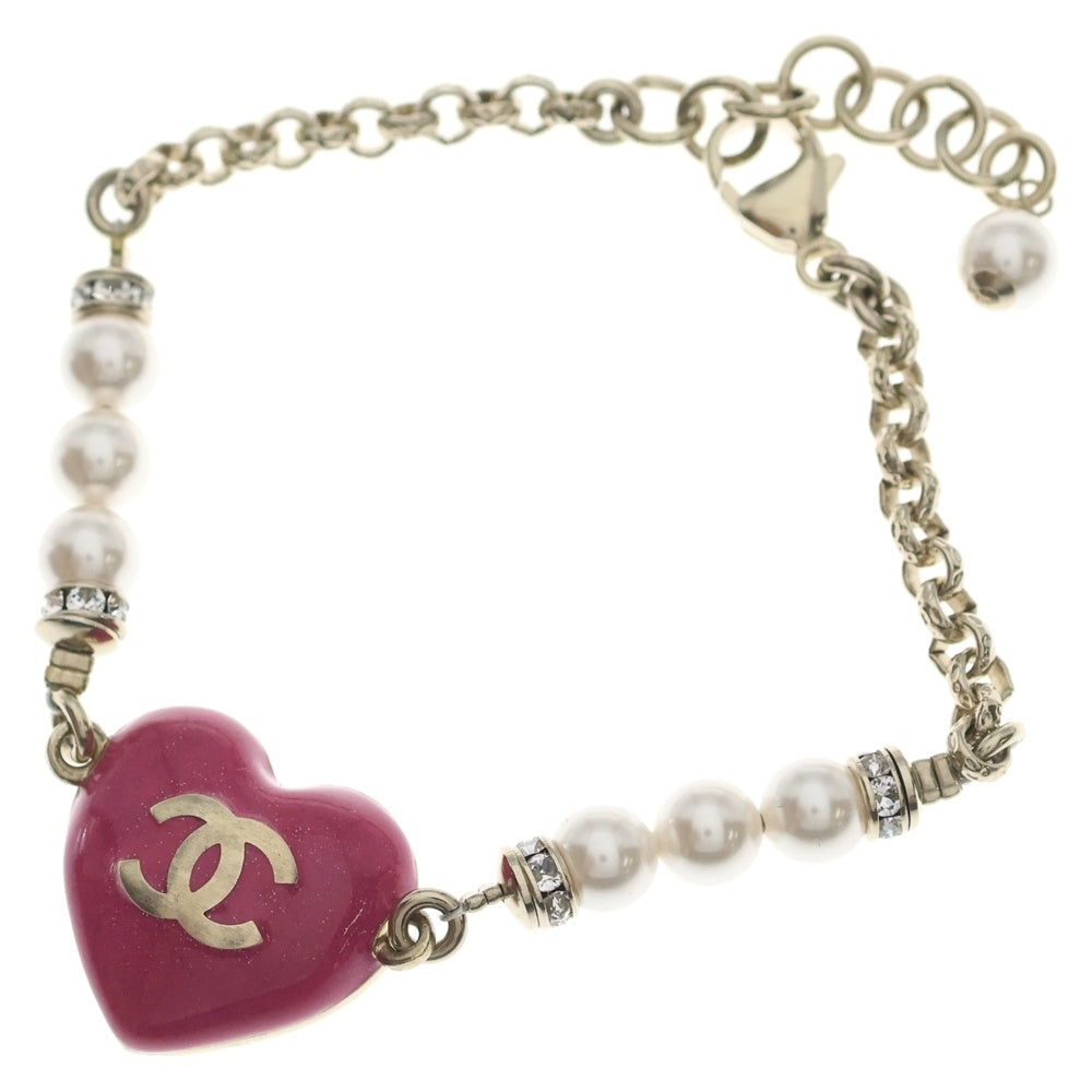 CHANEL(シャネル) ココマーク ラインストーン コスチュームパール ABA398 ゴールド/ピンク