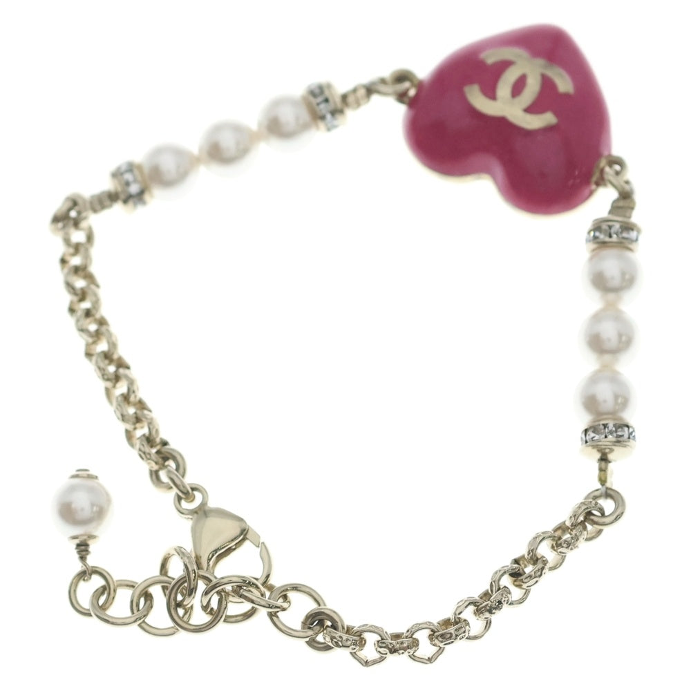 CHANEL(シャネル) ココマーク ラインストーン コスチュームパール ABA398 ゴールド/ピンク