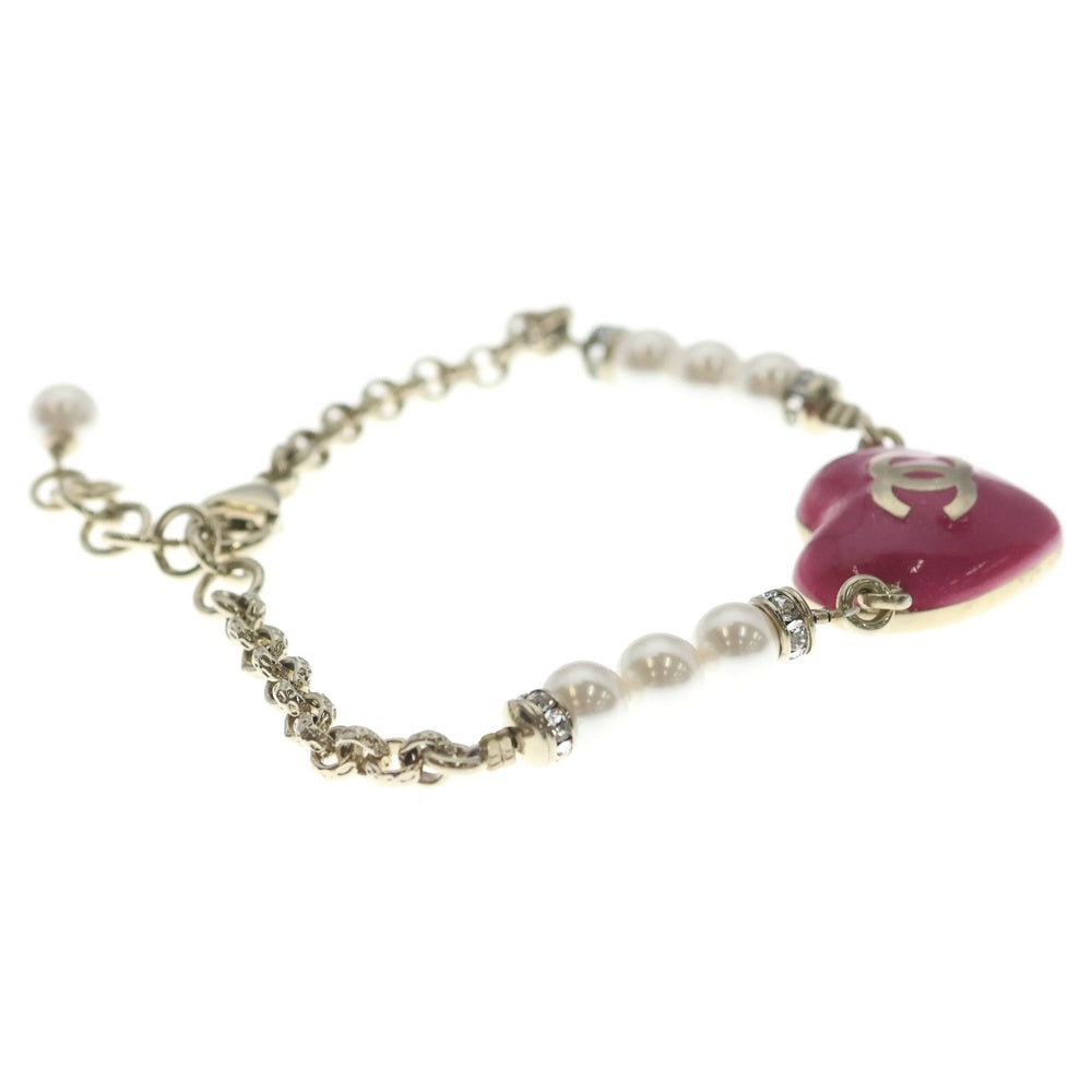 CHANEL(シャネル) ココマーク ラインストーン コスチュームパール ABA398 ゴールド/ピンク