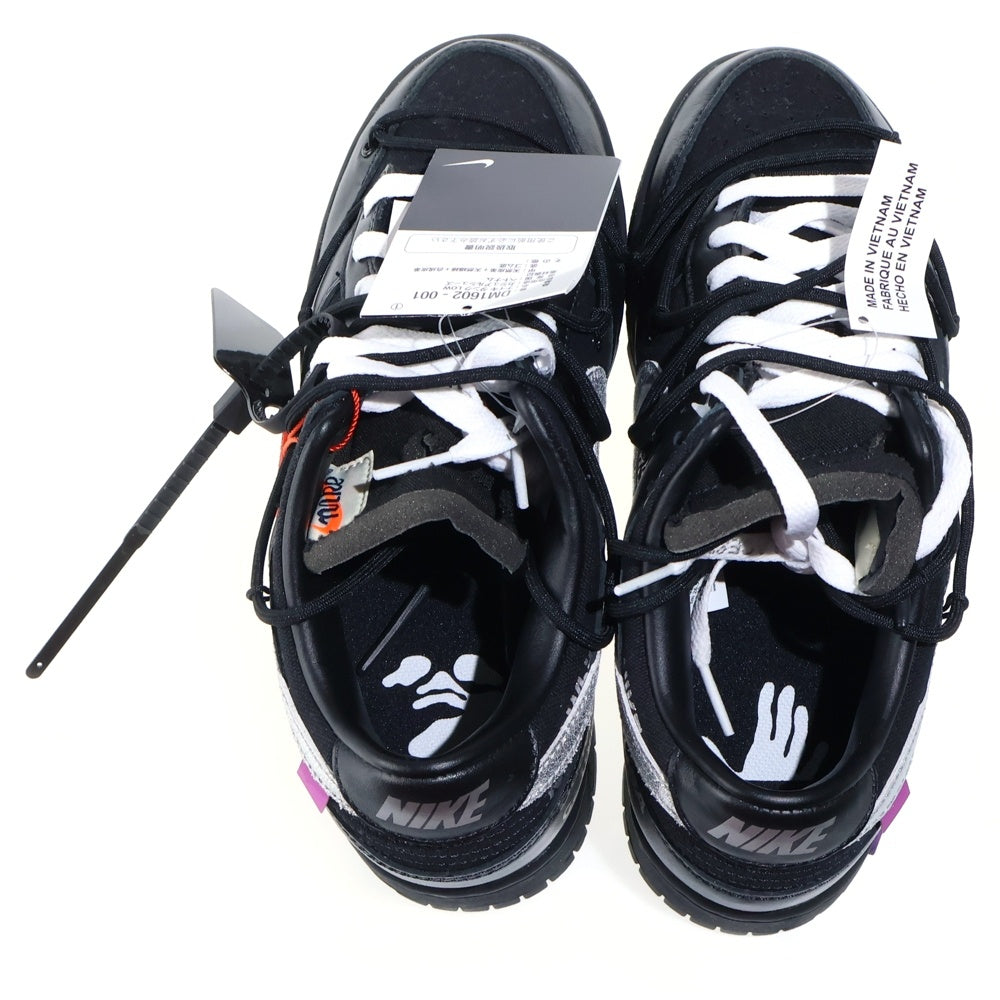 NIKE(ナイキ) ×OFF-WHITE DUNK LOW 1 OF 50 DM1602-001 オフホワイト ダンク 50/50 ローカットスニーカー ブラック US8.5/26.5cm