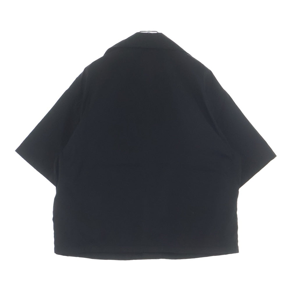 PRADA(プラダ) RE-NYLON リナイロン トライアングルロゴ ナイロン オープンカラー 半袖シャツ SC449 S182 1WQ8 ブラック