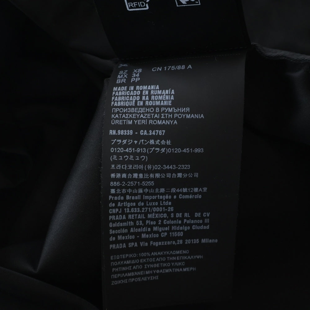 PRADA(プラダ) RE-NYLON リナイロン トライアングルロゴ ナイロン オープンカラー 半袖シャツ SC449 S182 1WQ8 ブラック