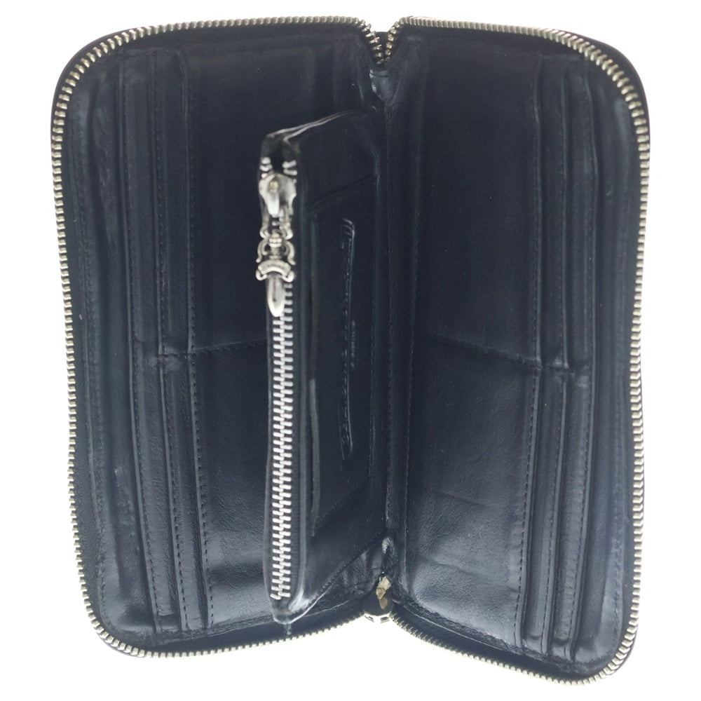 CHROME HEARTS(クロムハーツ) REC F ZIP ダブル フレアニー ラウンドジップ レザー ロングウォレット ブラック