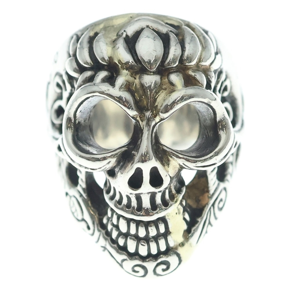 Bill Wall Leather/BWL(ビルウォールレザー) LOTUS BLOSSOM GRAFFITI MASTER SKULL ロータスブロッサムスカルリング ゴールドサダー加工 シルバー/ゴールド