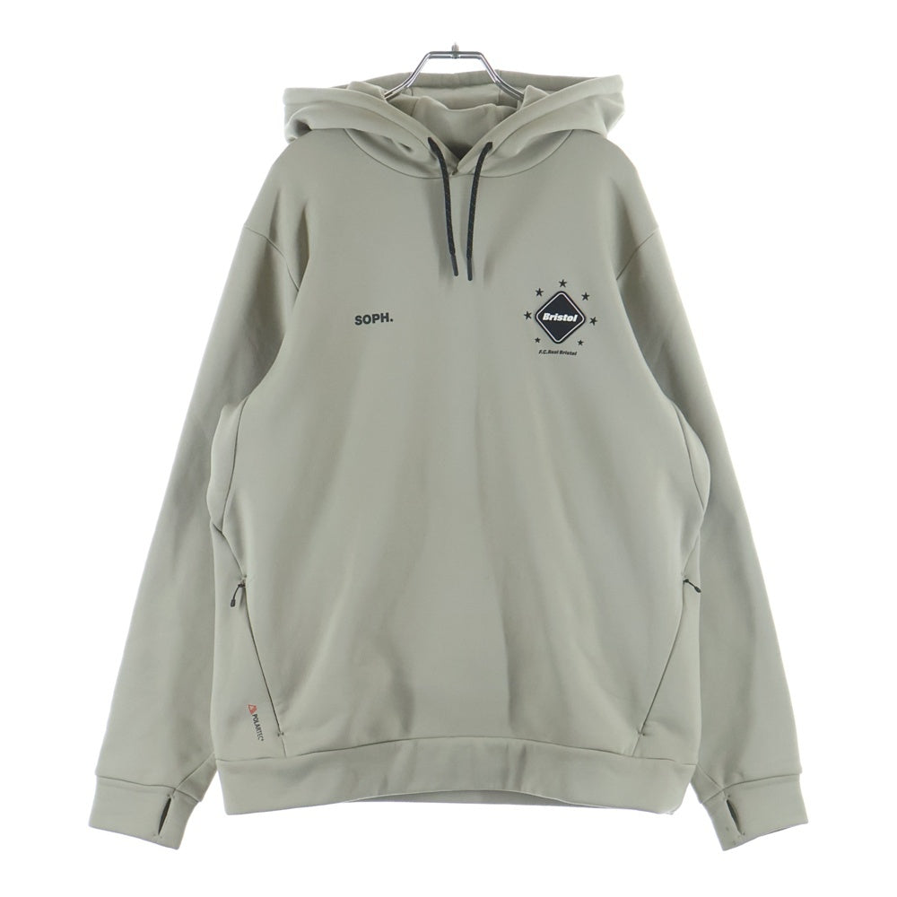 F.C.R.B./F.C.Real Bristol/FCRB(エフシーアールビー/エフシーレアルブリストル) 24AW FCRB-242064 フロントロゴワッペン ポリエステル プルオーバーパーカー ベージュ