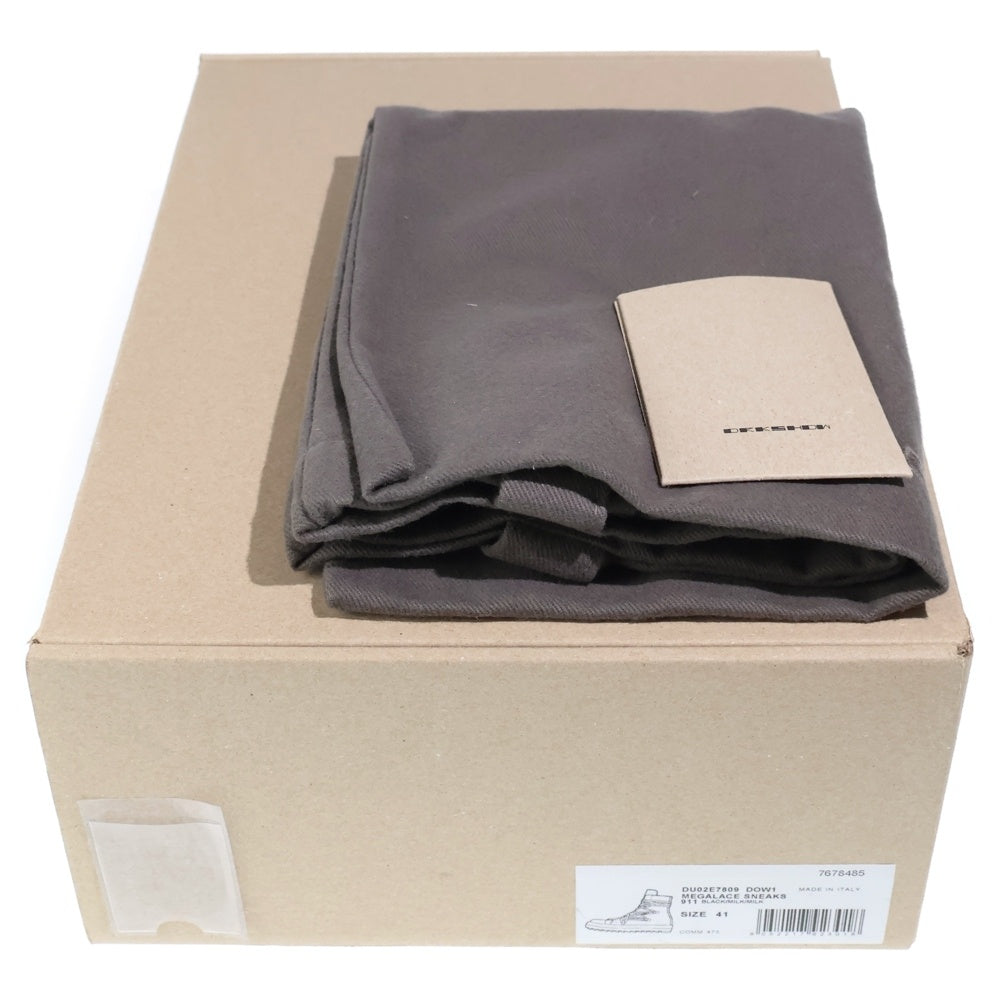Rick Owens DRKSHDW(リックオウエンス ダークシャドウ) MEGALACE SNEAKS メガレーススニーカー ブラック DU02E7809 DOW1
