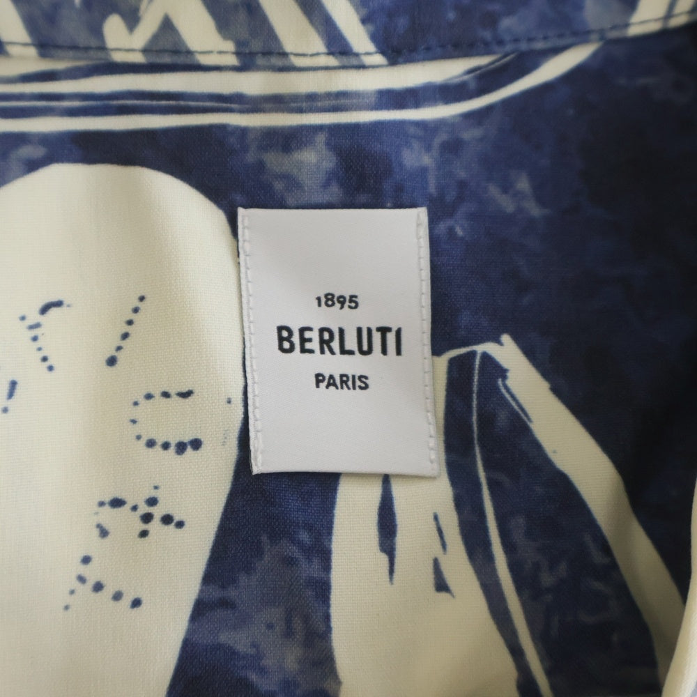 Berluti(ベルルッティ) シルク総柄半袖シャツ R26HCS43SBHK ホワイト/ブルー