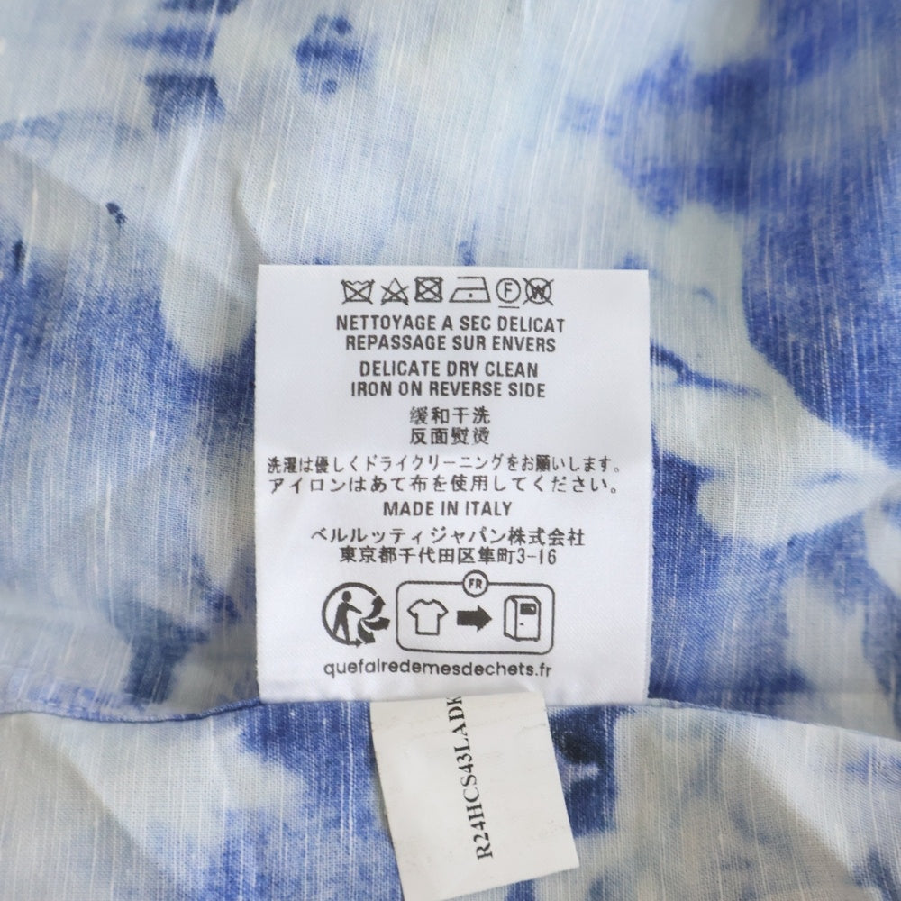Berluti(ベルルッティ) フラワー総柄 リネン半袖シャツ R24HCS43LADK ブルー
