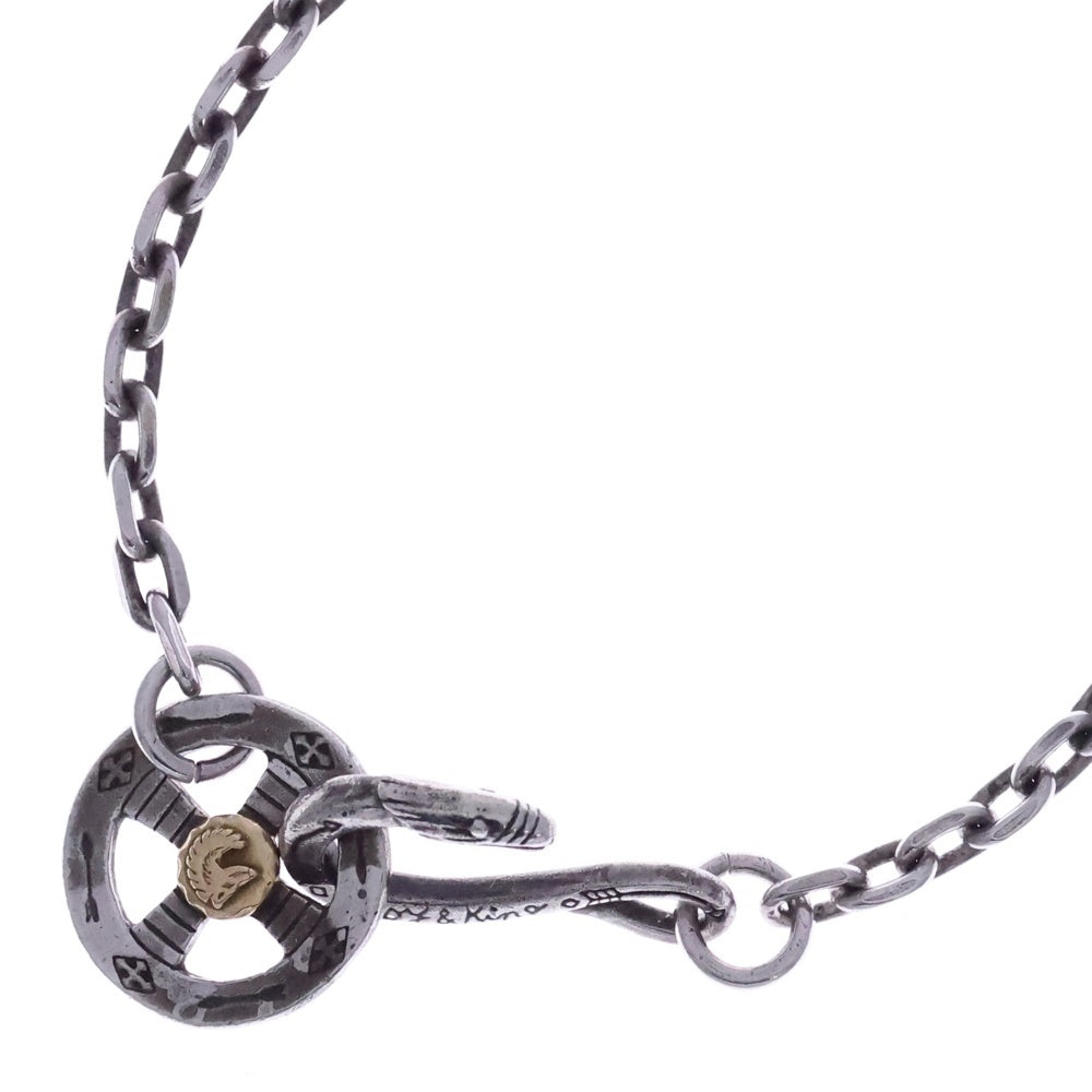 TADY & KING(タディアンドキング) ネイティブフック&ネイティブホイール K18ウルフ付き太角チェーン 50cm シルバー/ゴールド