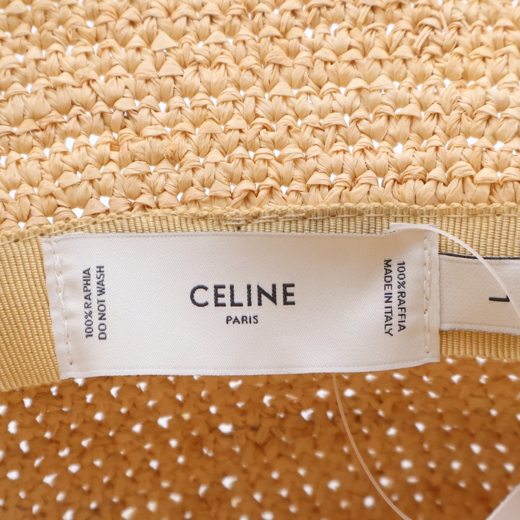 CELINE(セリーヌ) トリオンフ ラフィアバケットハット 麦わら帽子 2AU9C517Q ベージュ レディース