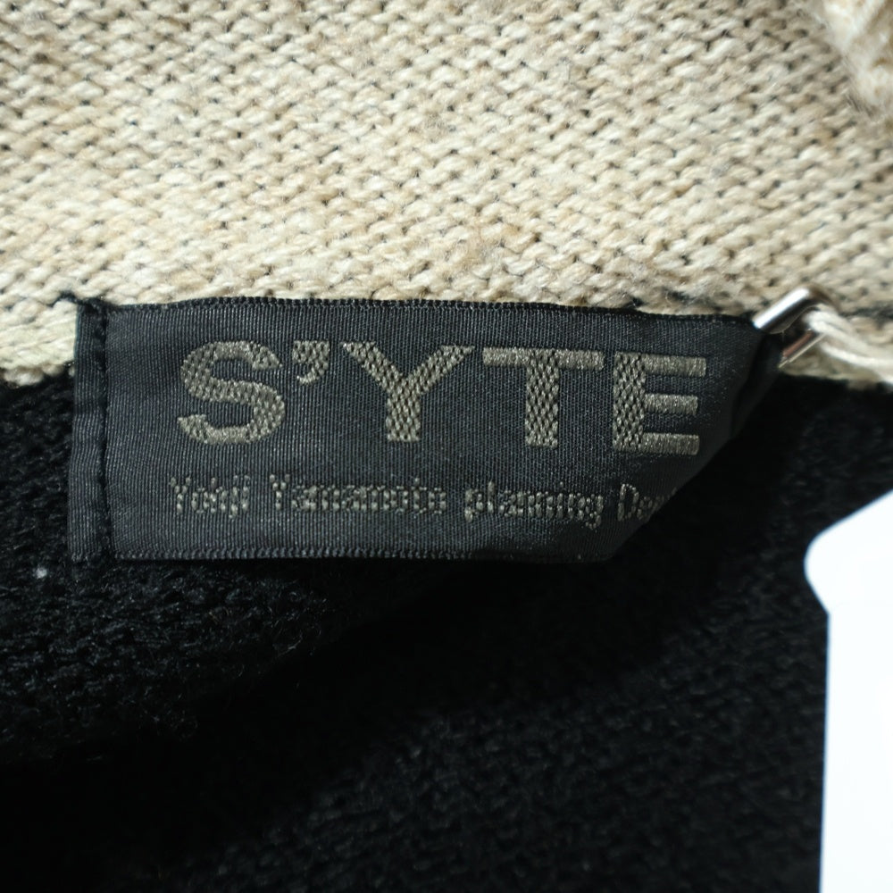 s'yte(サイト) Acrylic Knit Sweaterダメージ加工 長袖ニットセーター ブラック UM-K09-622-3