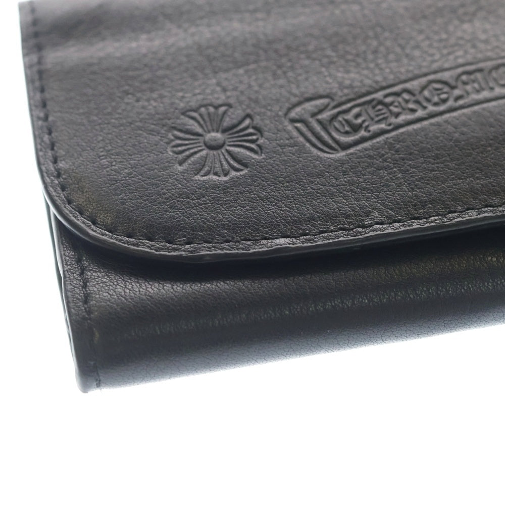 CHROME HEARTS(クロムハーツ) スクロールラベル CHプラス レザー アイウェアケース 眼鏡ケース ブラック