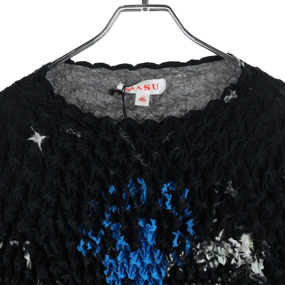 MASU(エムエーエスユー) 23SS POPCORN SWEATSHIRT MMSS-CS0123 インクジェットプリント シェルシャツ ブラック