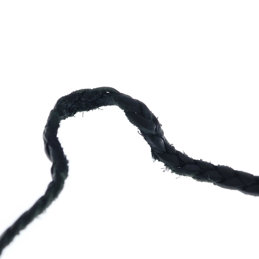 CHROME HEARTS(クロムハーツ) SPIKE LEATHER BRAID スパイクレザーブレード レザーネックレス シルバー/ブラック