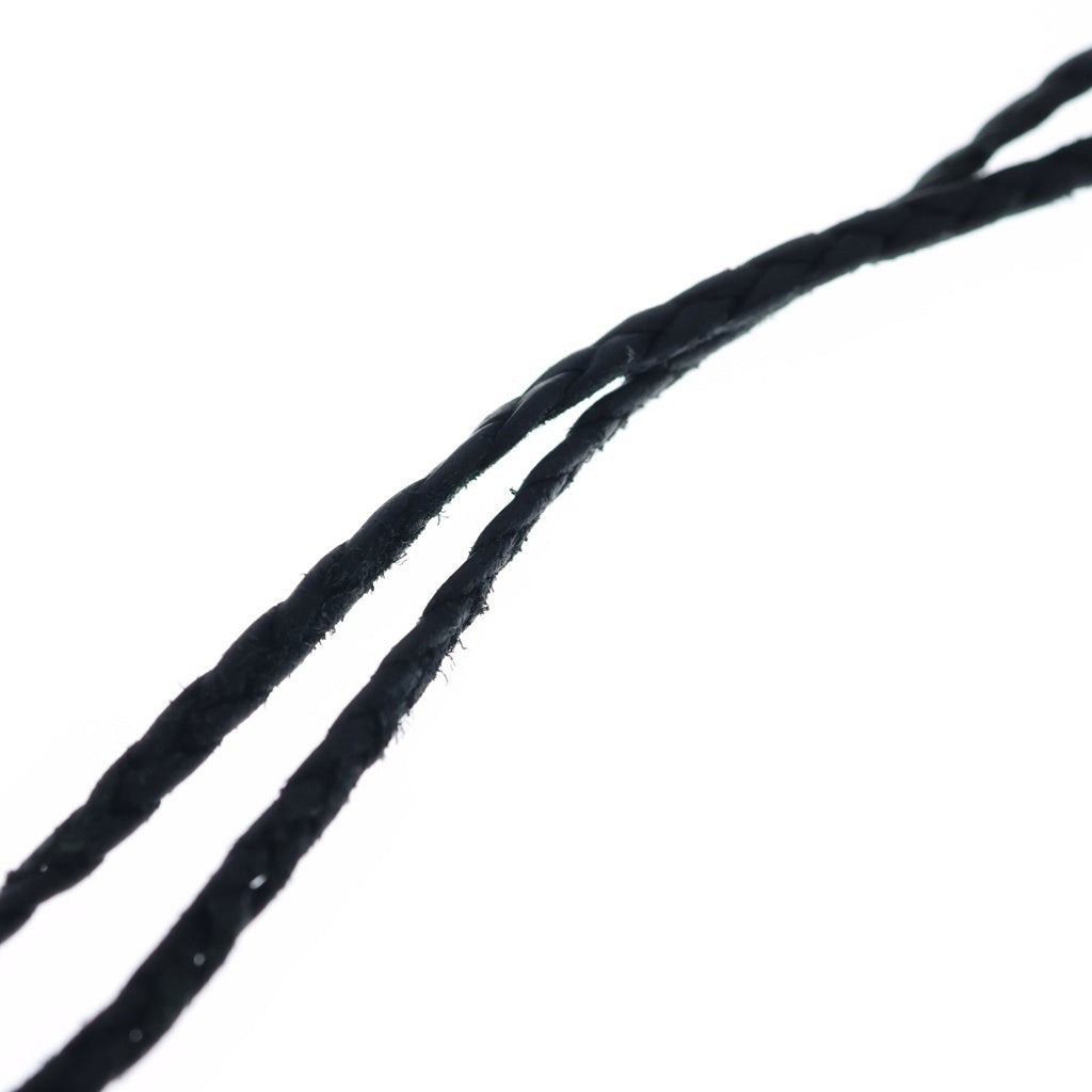 CHROME HEARTS(クロムハーツ) SPIKE LEATHER BRAID スパイクレザーブレード レザーネックレス シルバー/ブラック