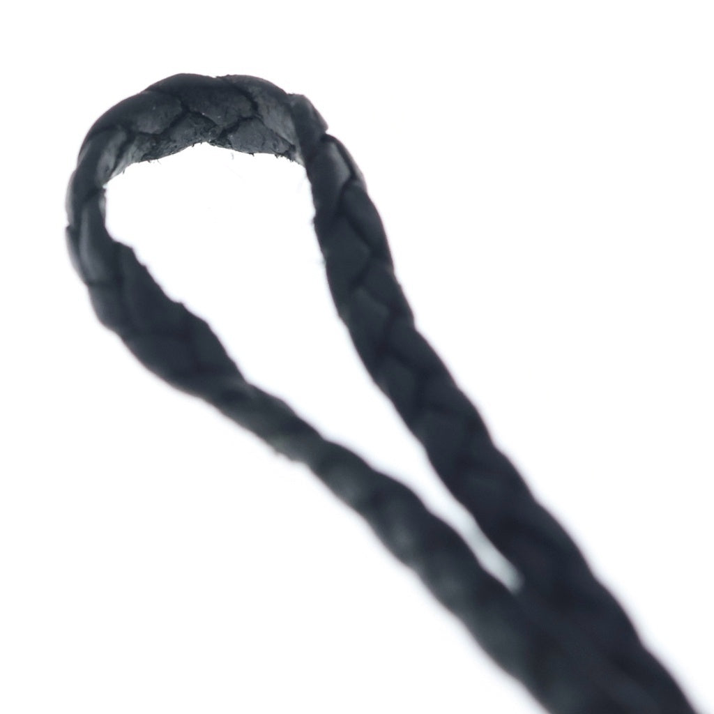 CHROME HEARTS(クロムハーツ) LEATHER BRAID SCROLL ネックレス レザーブレイドネックレス ブラック/シルバー BCA377