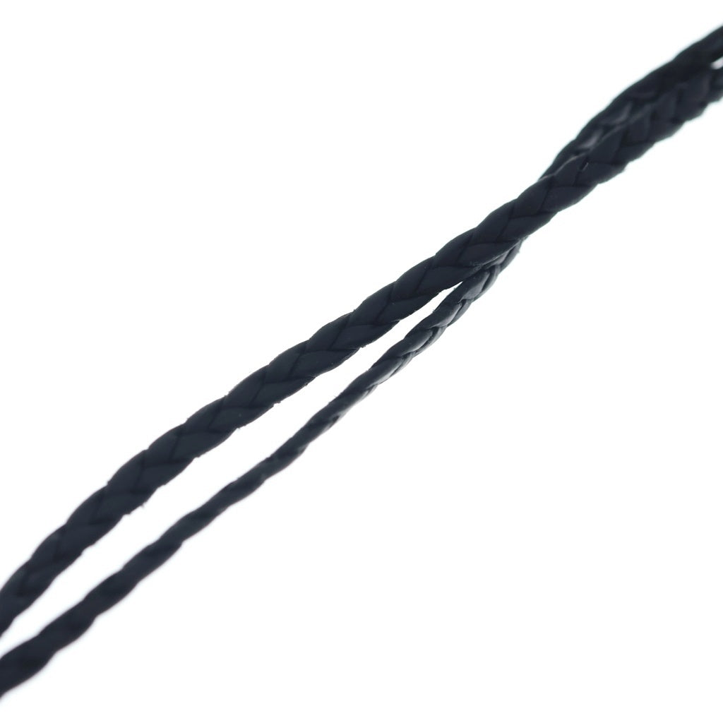 CHROME HEARTS(クロムハーツ) LEATHER BRAID SCROLL ネックレス レザーブレイドネックレス ブラック/シルバー BCA377