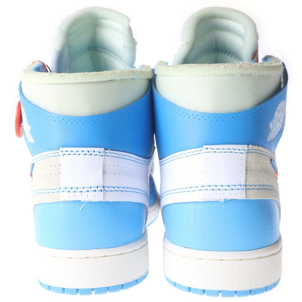 NIKE(ナイキ) ×OFF-WHITE AIR JORDAN 1 POWDER BLUE UNC AQ0818-148 オフホワイト エアジョーダン1 パウダーブルー ハイカットスニーカー ホワイト/ブルー US10/28.0cm