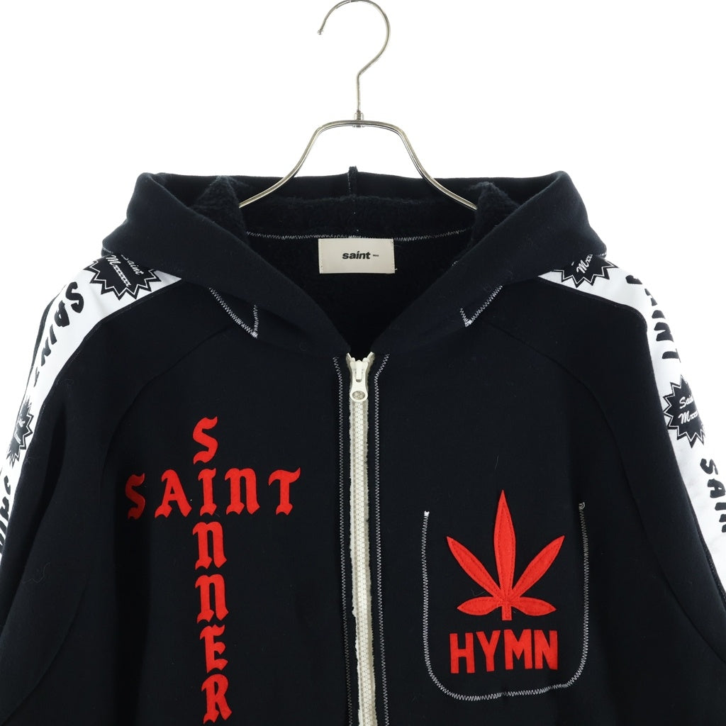 SAINT MICHAEL(セントマイケル) 25AW ×A LOVE MOVEMENT ALM_KNIT SM-HR1-0000-C68 ジップアップニット ブラック