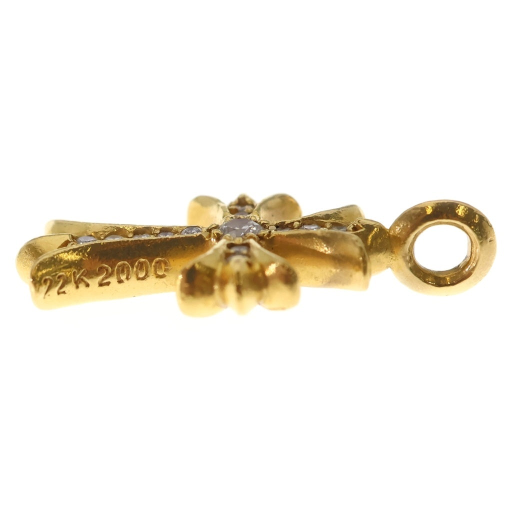 CHROME HEARTS(クロムハーツ) 22K TNY CRSF P/DIA タイニーファットクロス PAVEダイヤ ペンダントトップ ゴールドBCA033