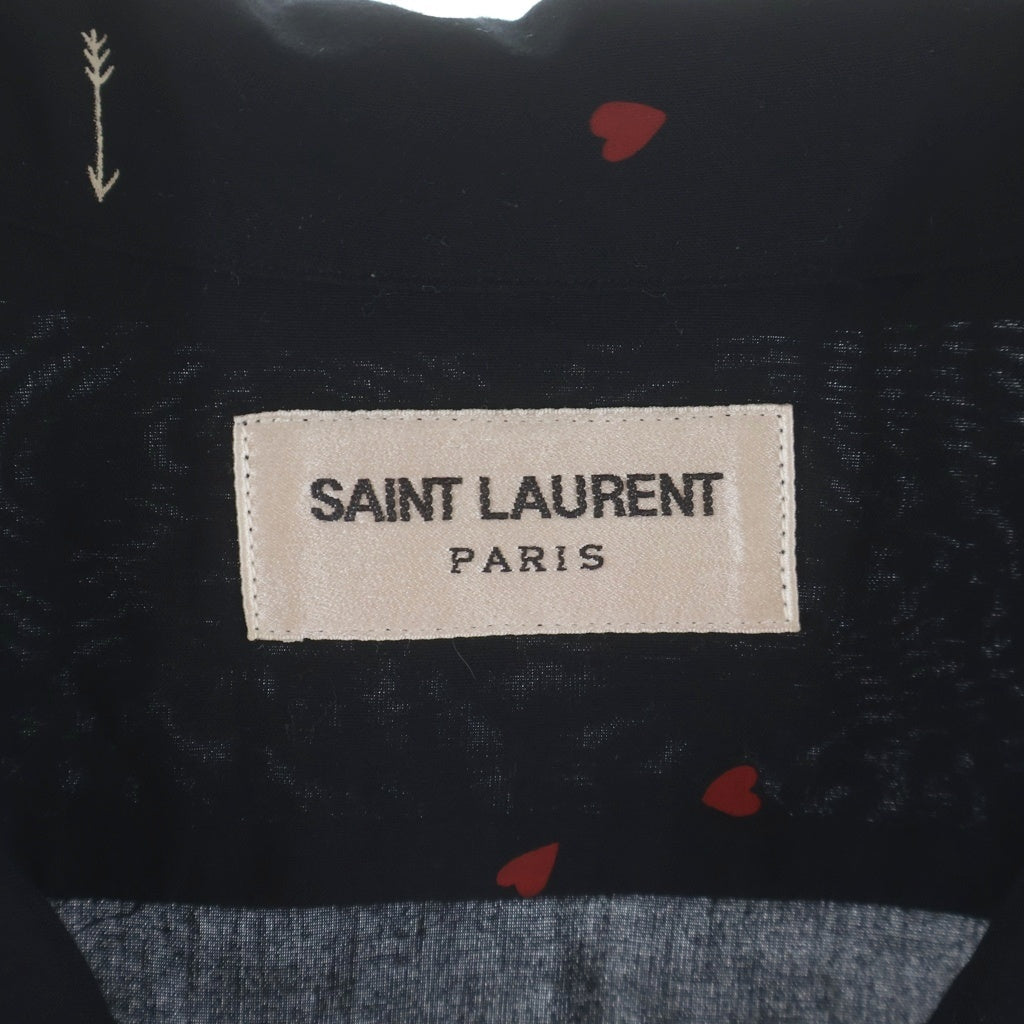 SAINT LAURENT PARIS(サンローランパリ) 21SS キューピッドプリント半袖シャツ 531956 Y2D48 ブラック