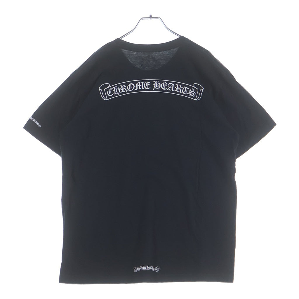 CHROME HEARTS(クロムハーツ) SCROLL LABEL T-SHIRT スクロールラベルプリント クルーネック ポケット 半袖Tシャツカットソー ブラック